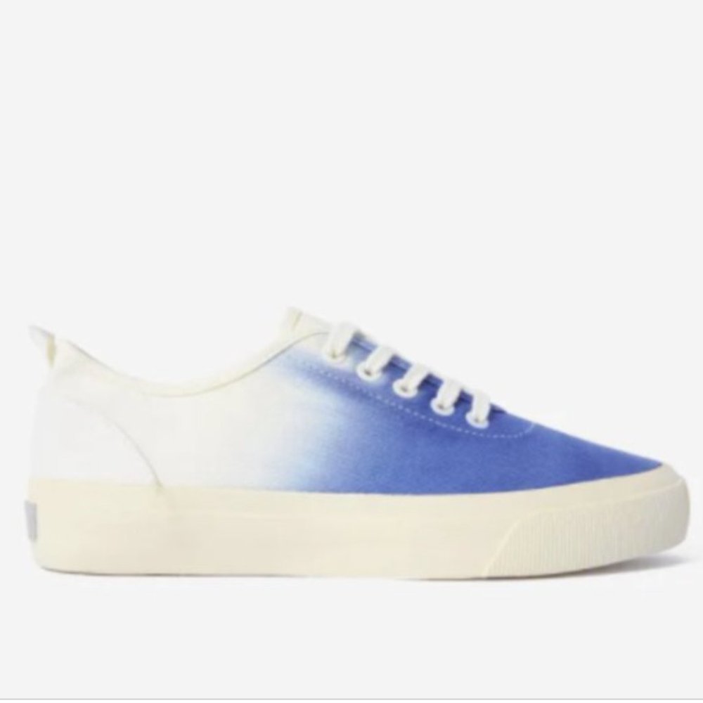 New In Box! Everlane The Forever Sneaker Blue Tie Dye Sz 7 Cerulean Dip-Dye NWT